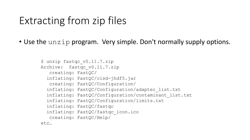 extracting from zip files