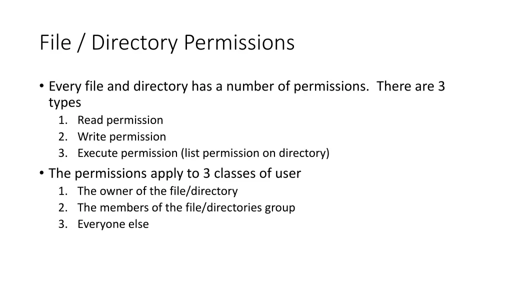 file directory permissions