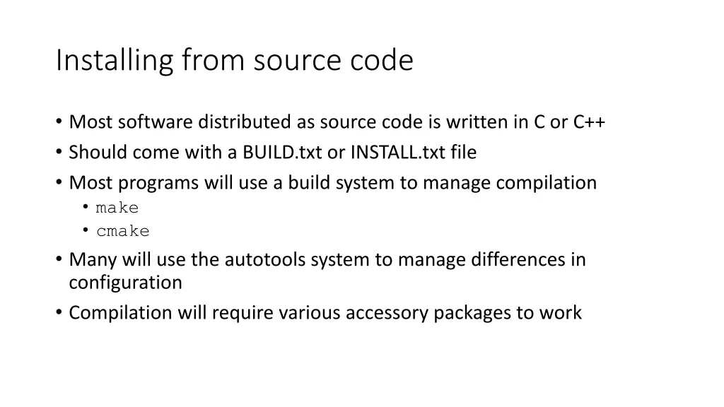 installing from source code