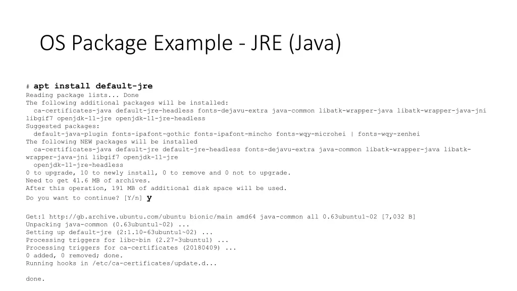 os package example jre java