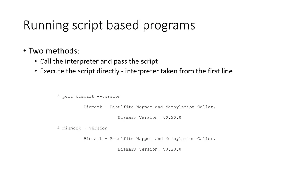 running script based programs