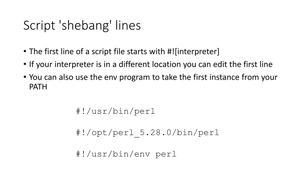 script shebang lines