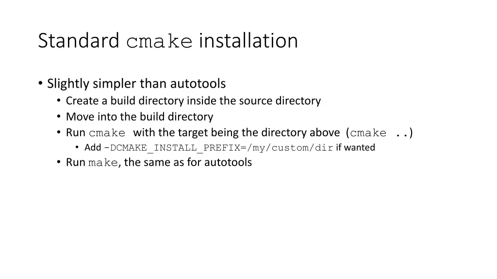 standard cmake installation