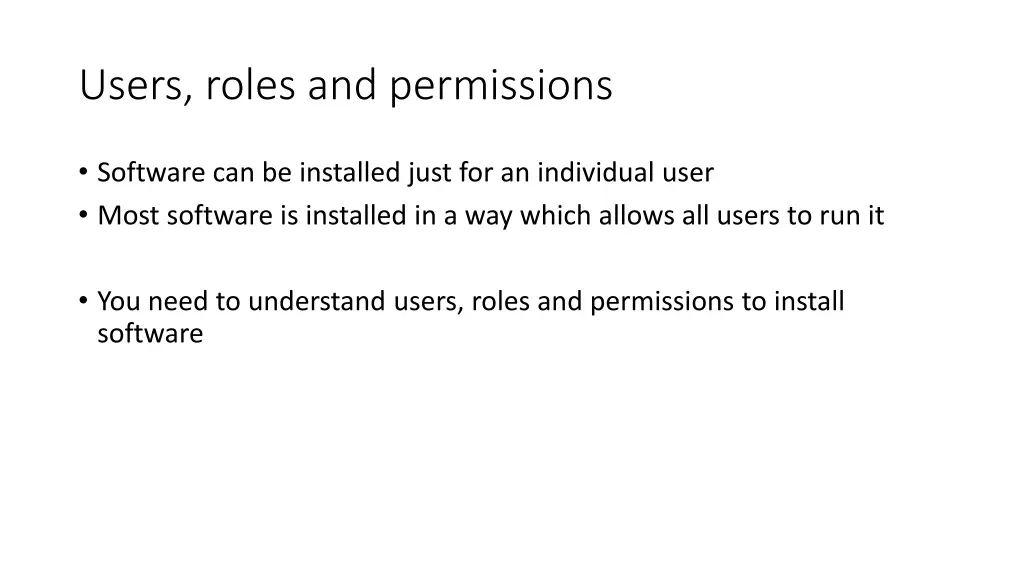 users roles and permissions