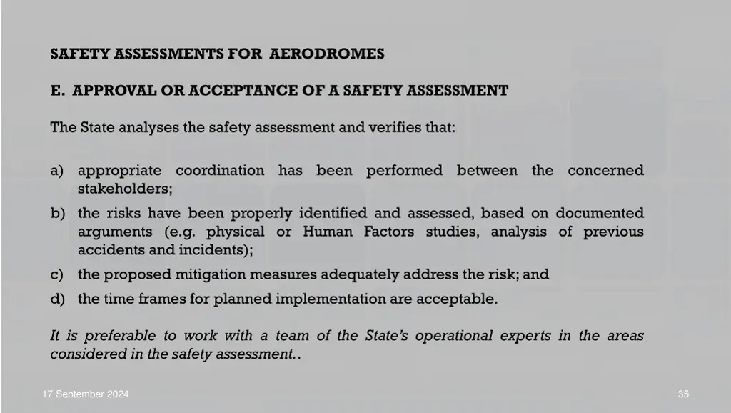 safety assessments for aerodromes 17