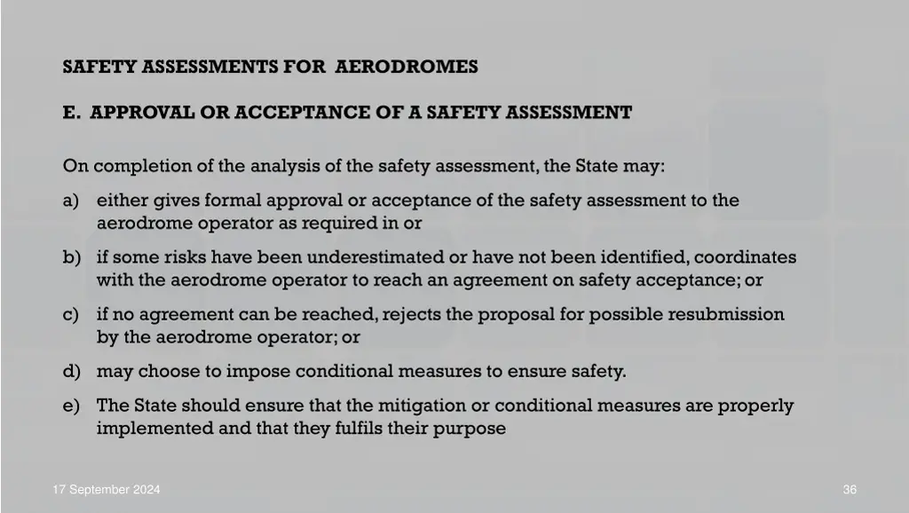 safety assessments for aerodromes 18