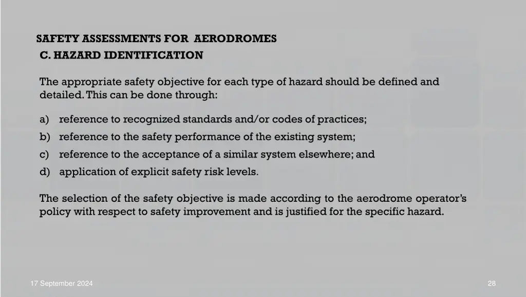 safety assessments for aerodromes c hazard