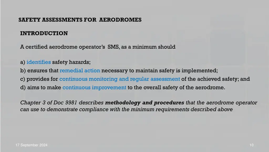 safety assessments for aerodromes