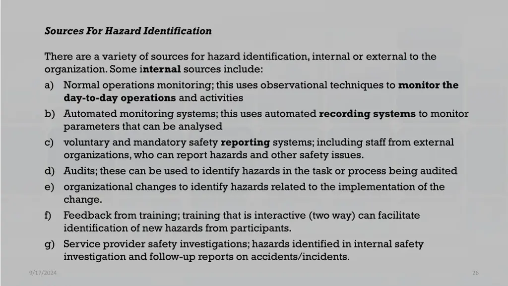 sources for hazard identification