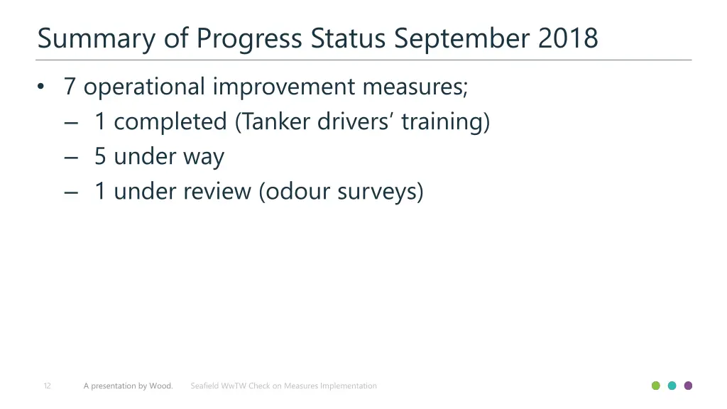 summary of progress status september 2018 3