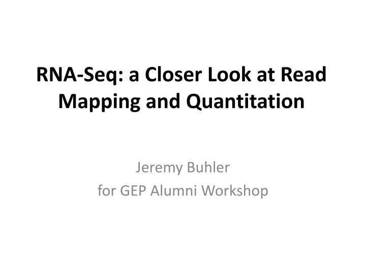 rna seq a closer look at read mapping