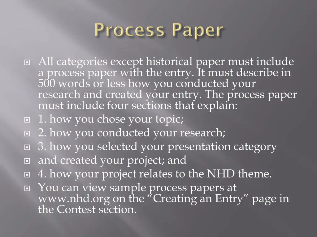 all categories except historical paper must