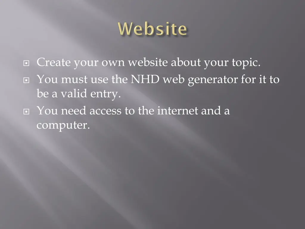 create your own website about your topic you must