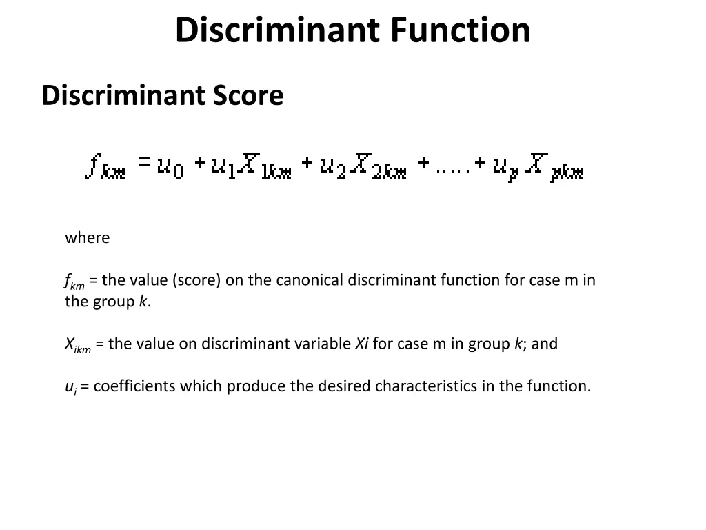 discriminant function