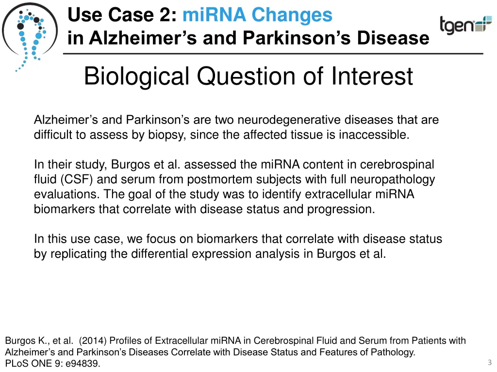 use case 2 mirna changes in alzheimer 1