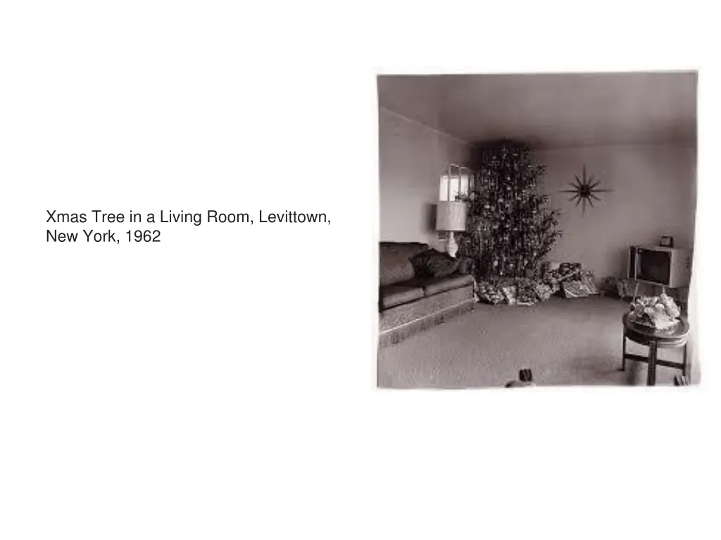 xmas tree in a living room levittown new york 1962