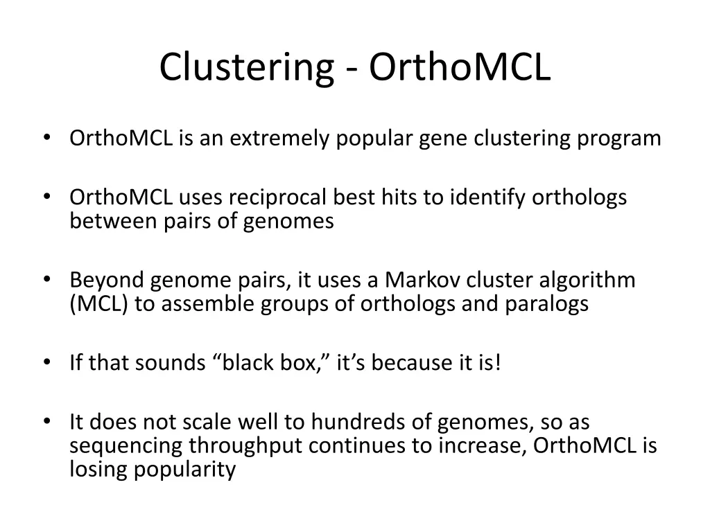 clustering orthomcl