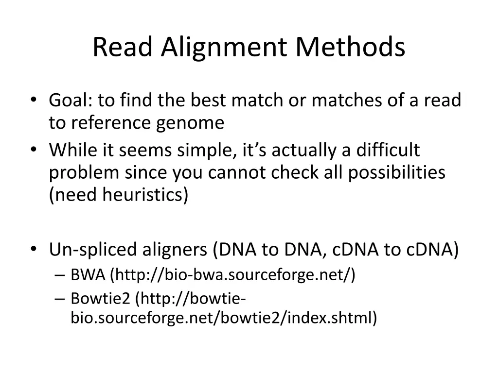 read alignment methods