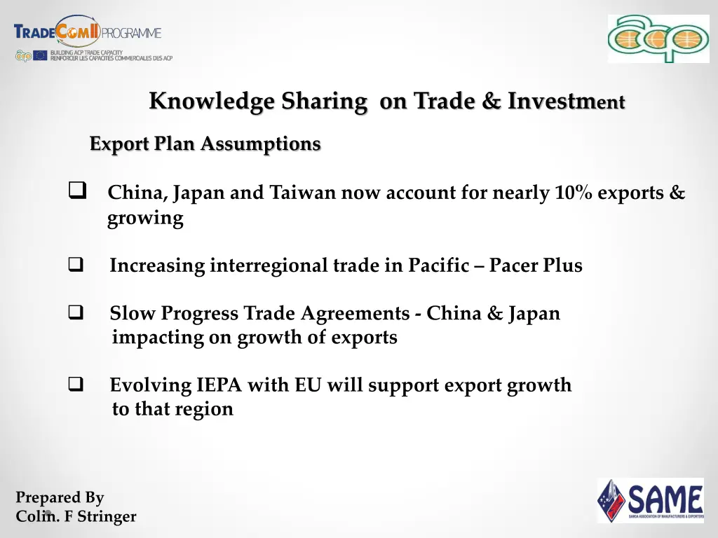 knowledge sharing on trade investm ent