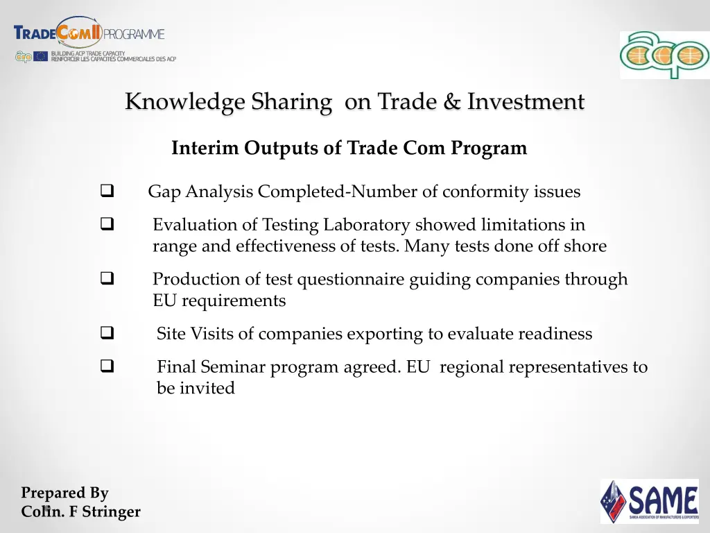 knowledge sharing on trade investment 10