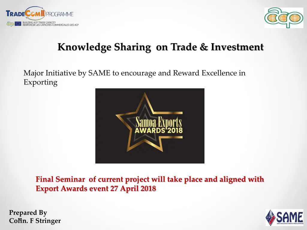 knowledge sharing on trade investment 12