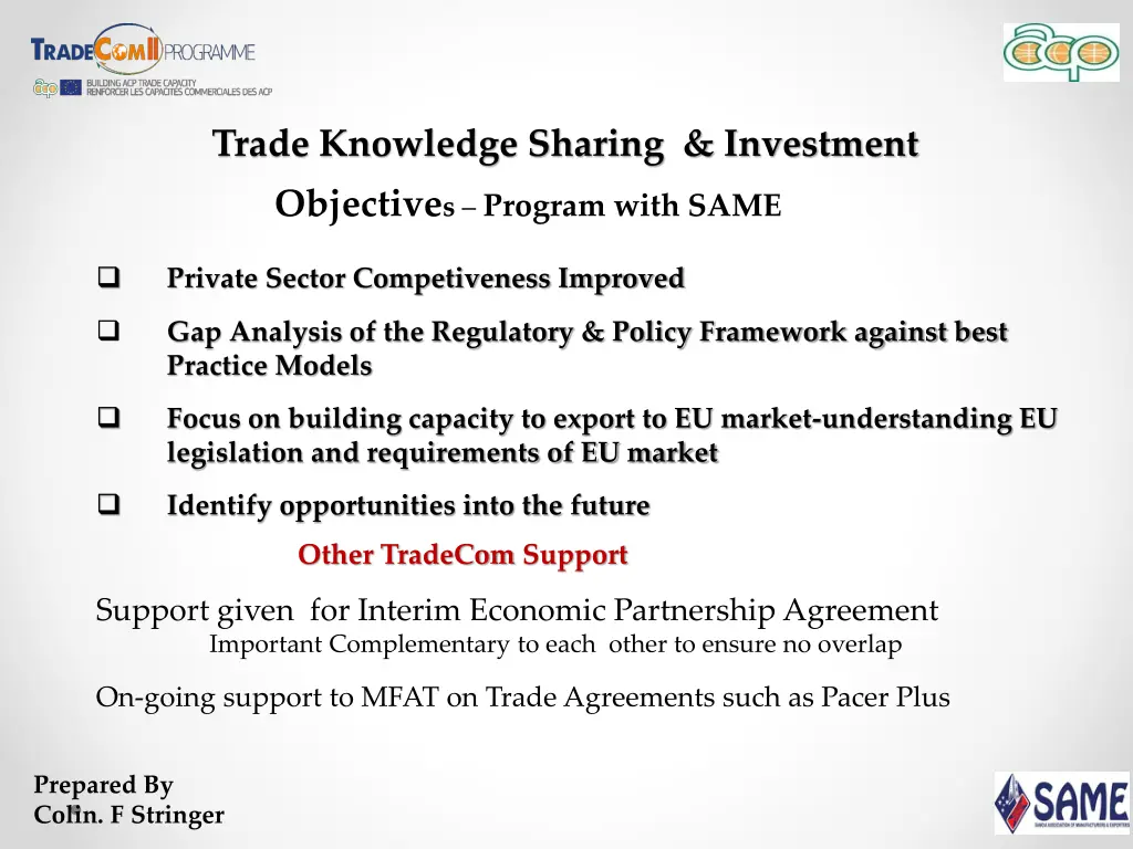 trade knowledge sharing investment