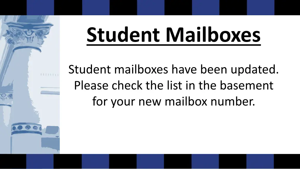 student mailboxes