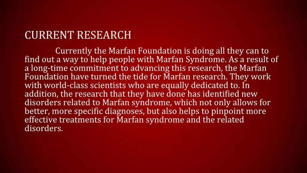 current research currently the marfan foundation