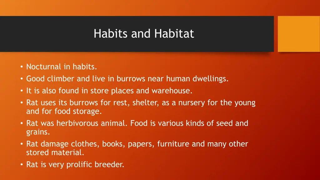 habits and habitat