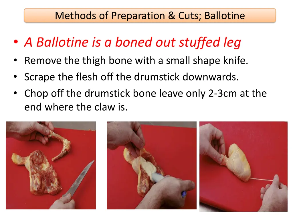 methods of preparation cuts ballotine