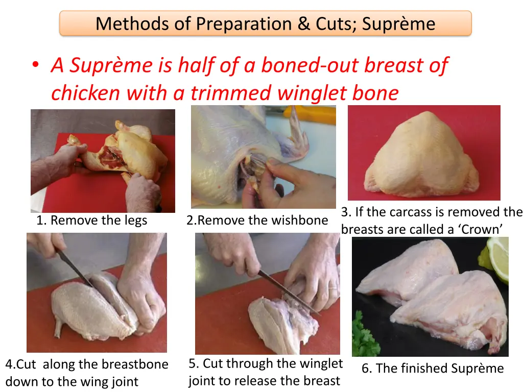 methods of preparation cuts supr me