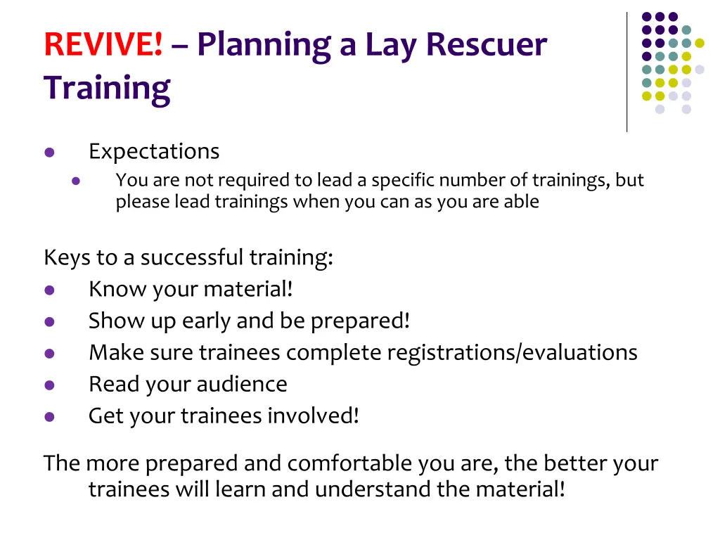 revive planning a lay rescuer training 1