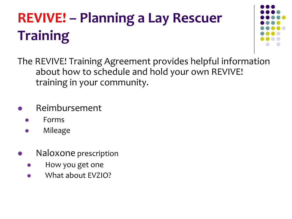 revive planning a lay rescuer training