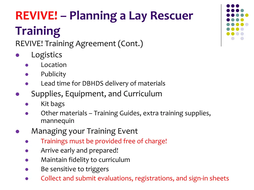 revive planning a lay rescuer training revive