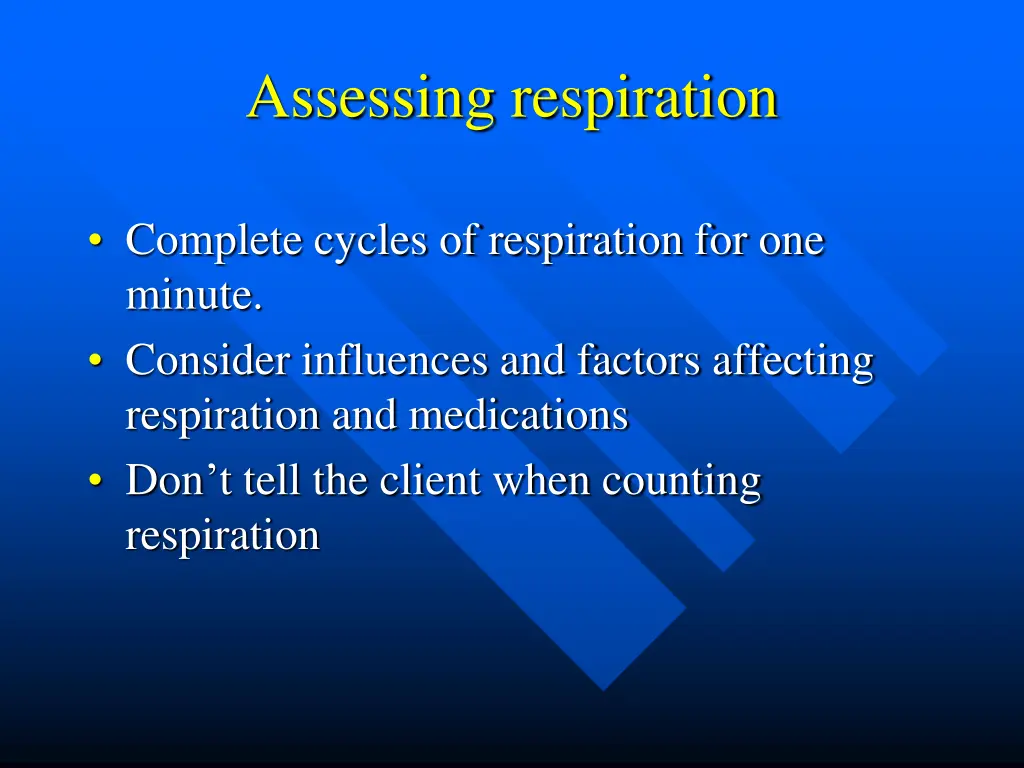 assessing respiration