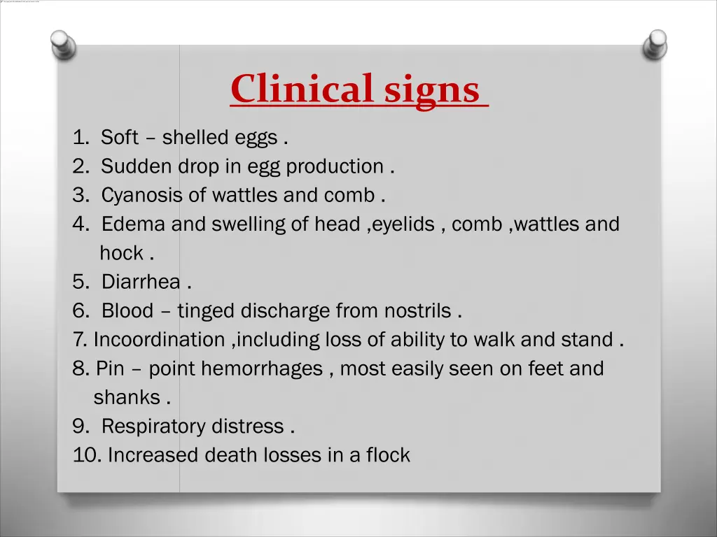 clinical signs