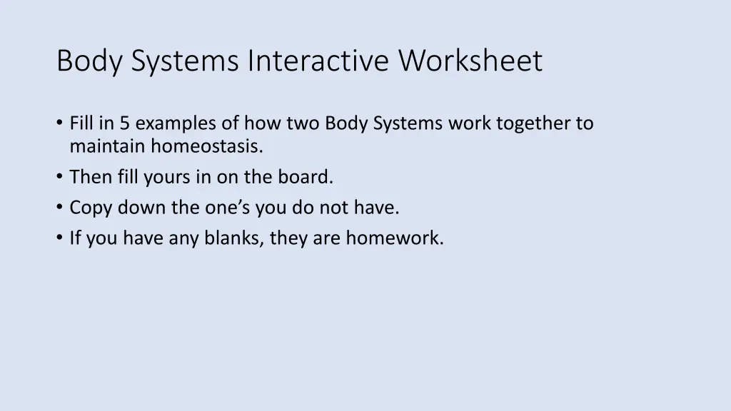 body systems interactive worksheet