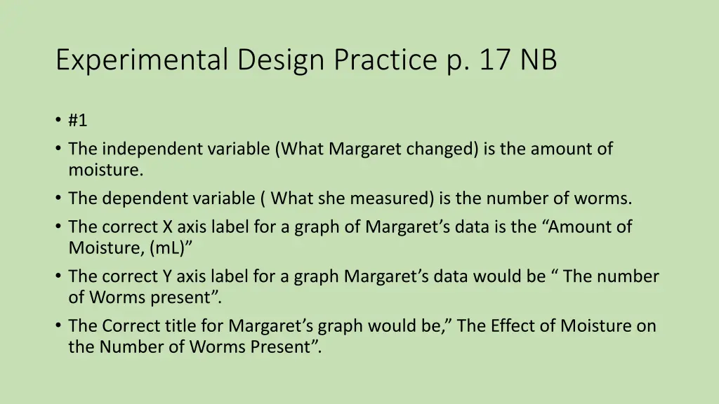 experimental design practice p 17 nb