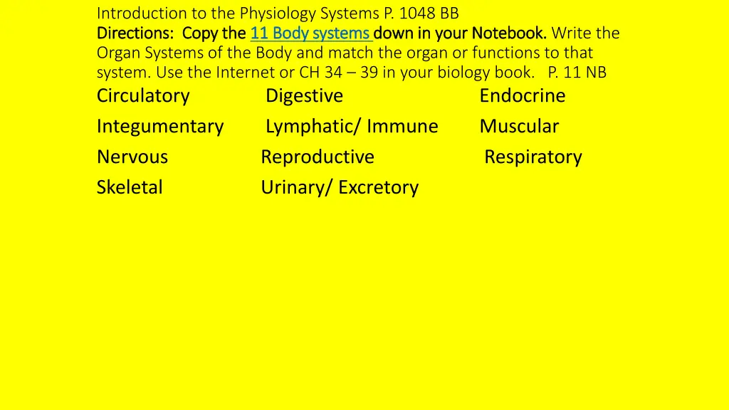 introduction to the physiology systems p 1048