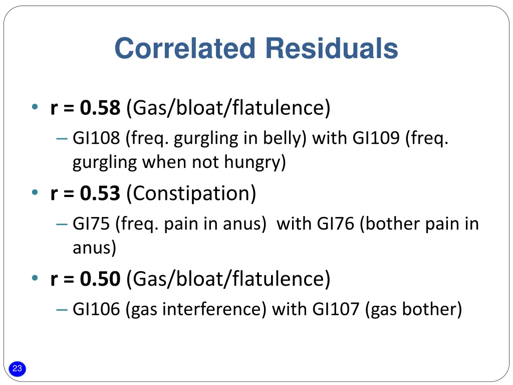 correlated residuals