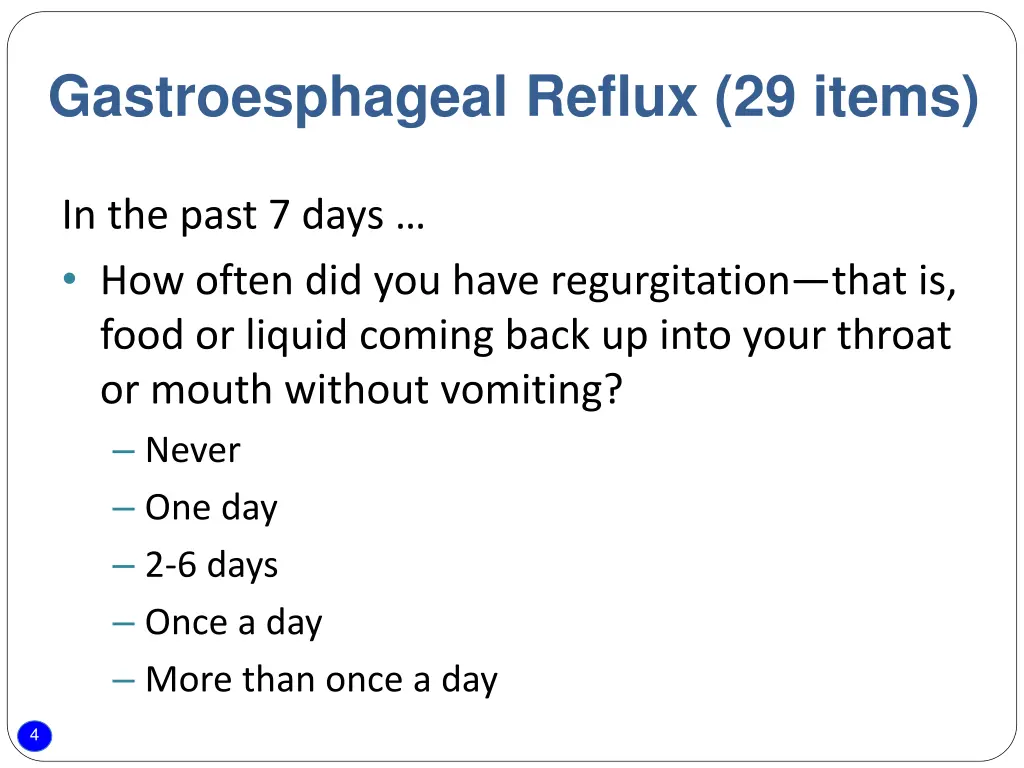 gastroesphageal reflux 29 items