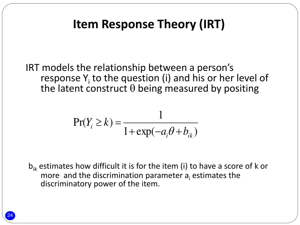 item response theory irt