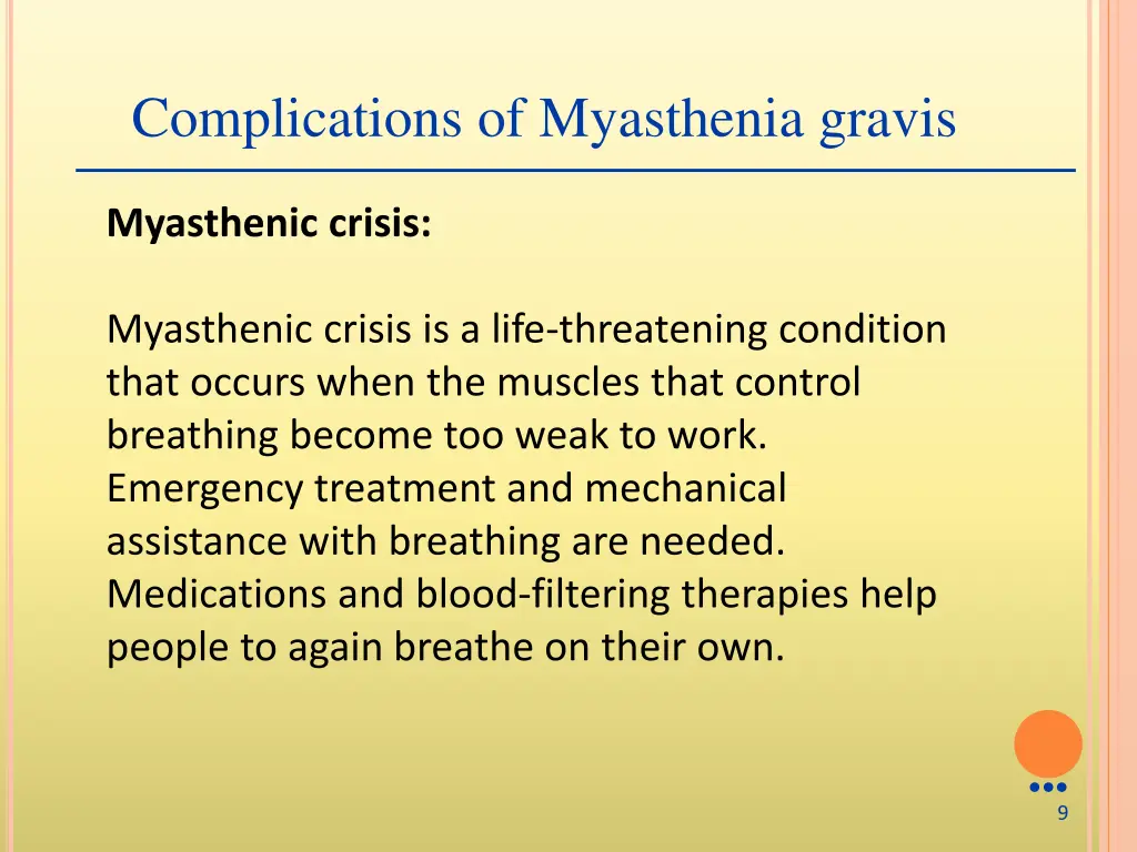 complications of myasthenia gravis