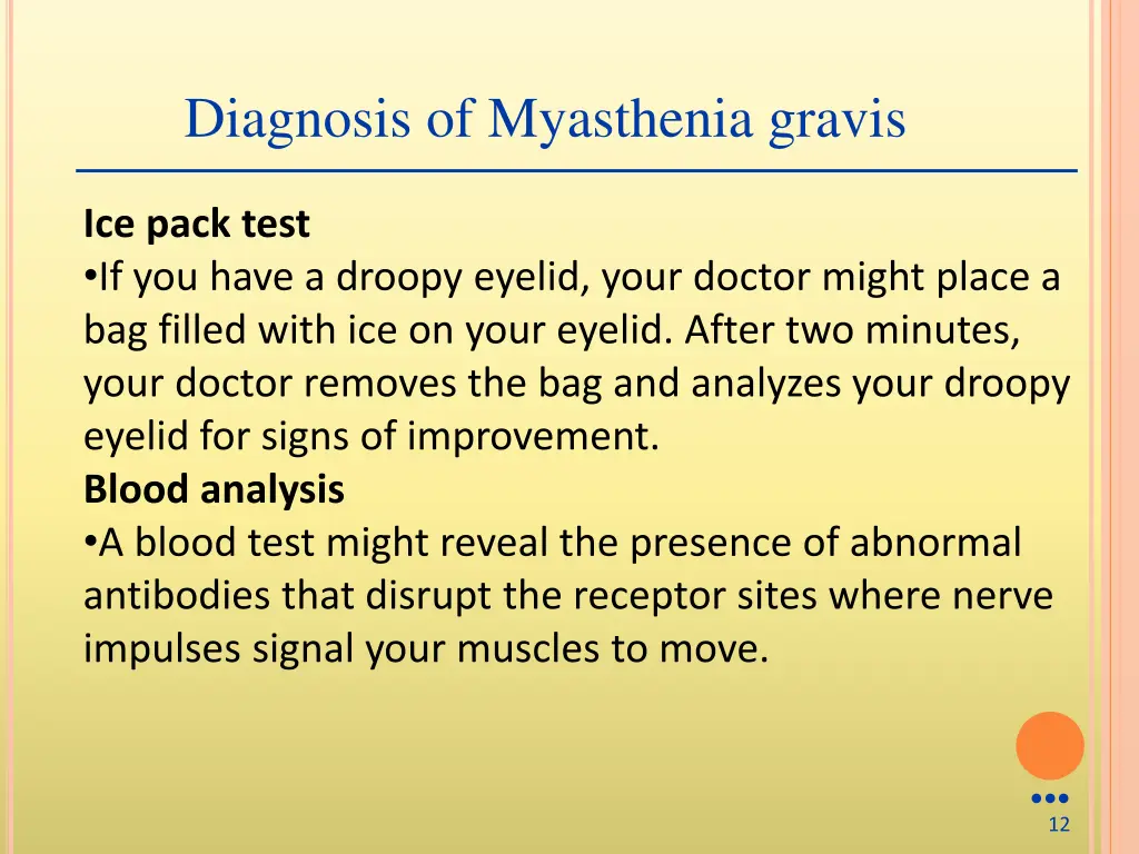 diagnosis of myasthenia gravis