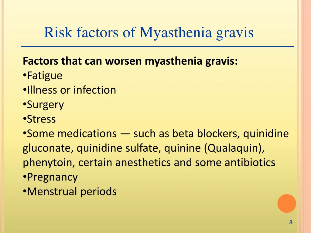 risk factors of myasthenia gravis