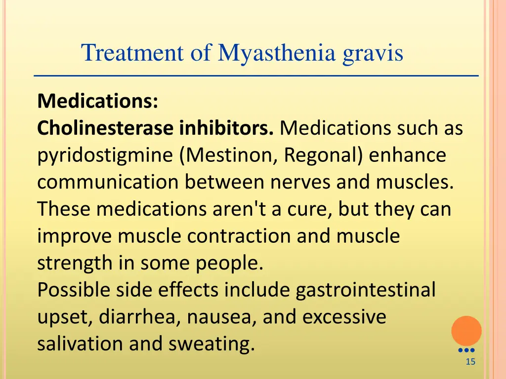 treatment of myasthenia gravis