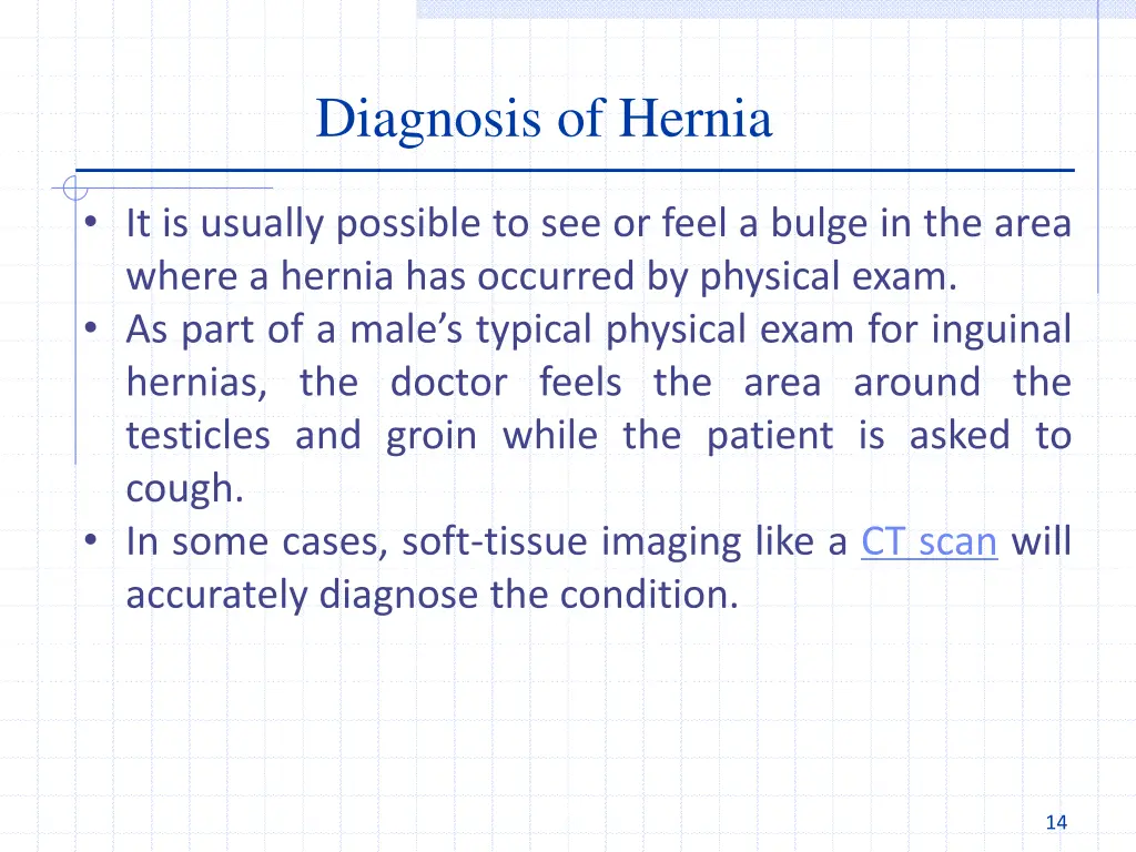 diagnosis of hernia