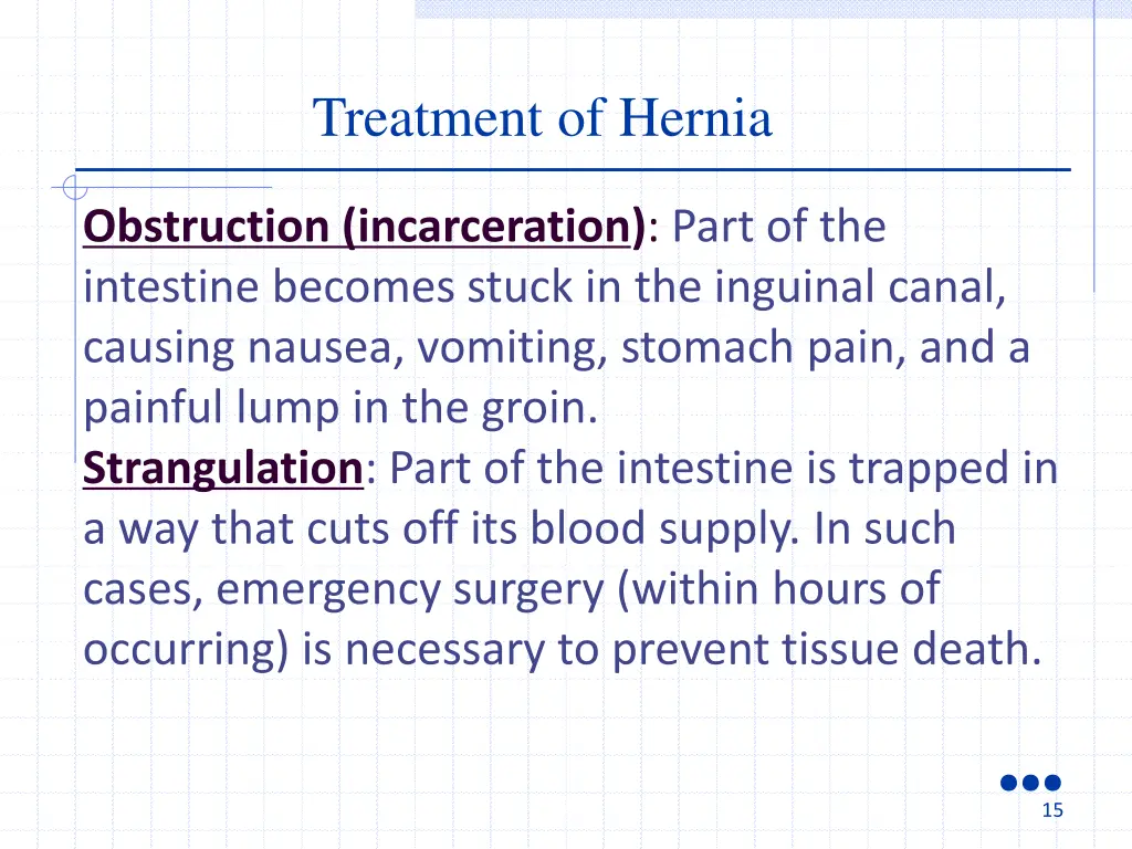 treatment of hernia