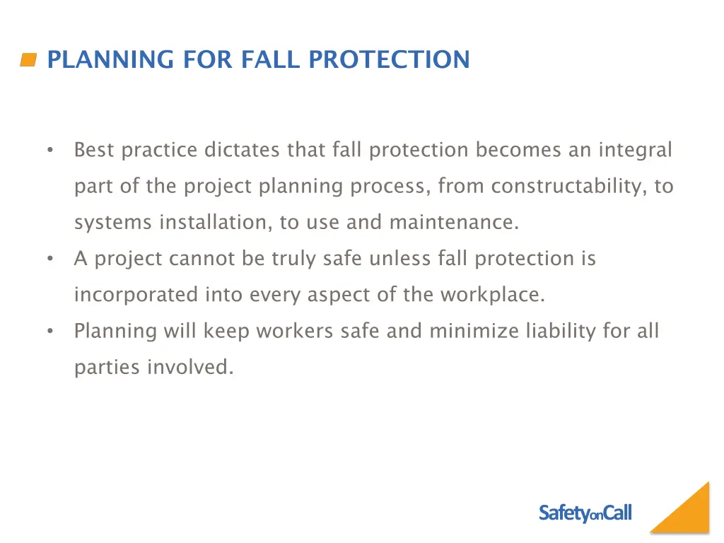 planning for fall protection