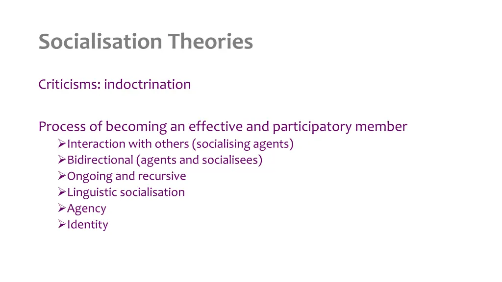 socialisation theories